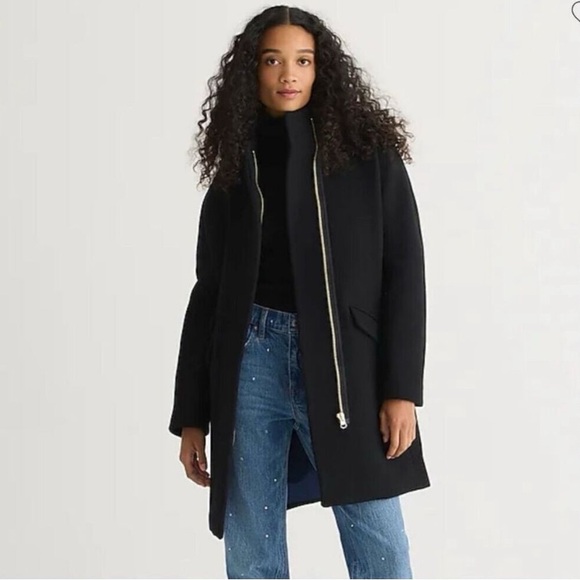 J. Crew Black Cocoon Coat - Picture 1 of 3
